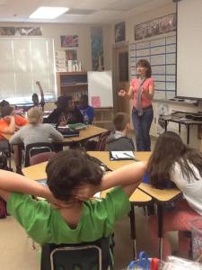 Speaking to middle school students